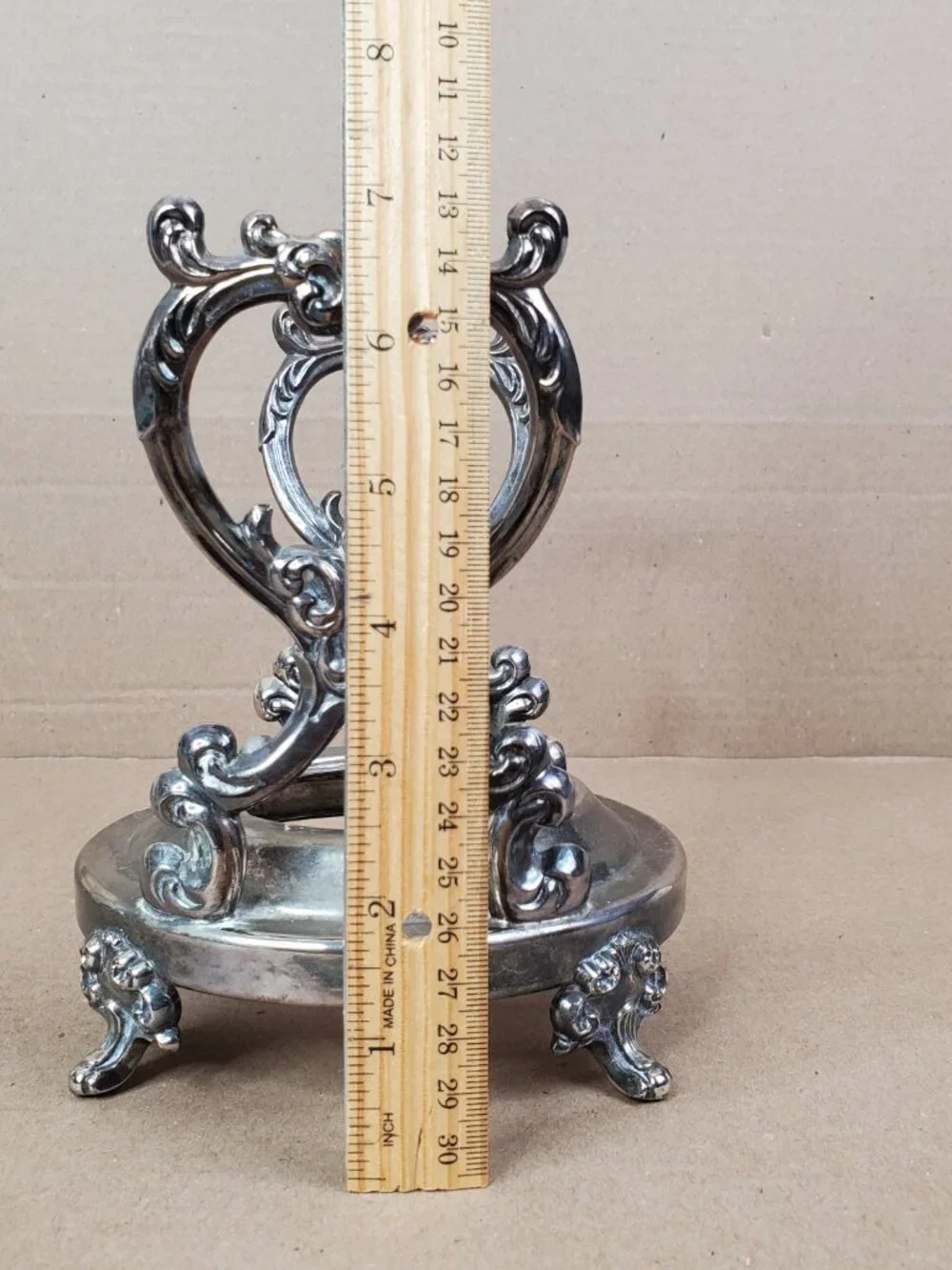 Vintage Silver-Plated Gravy Boat warmer Stand Unbranded Footed
